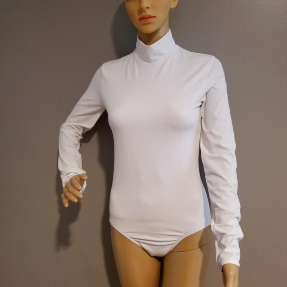 White Long Sleeve Leotard
